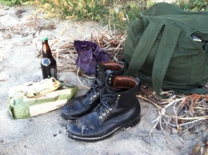 My offerings, my boots, and my army bag